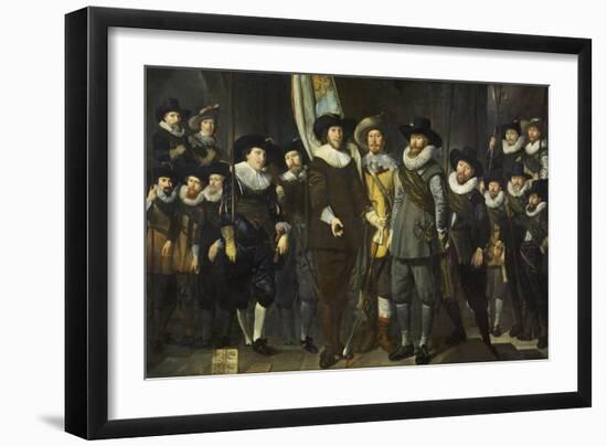 Civic Guard of the III District of Amsterdam, under the Command of  Cloeck and Rotgans-Thomas de Keyser-Framed Giclee Print