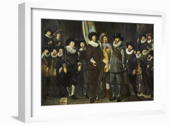 Civic Guard of the III District of Amsterdam, under the Command of  Cloeck and Rotgans-Thomas de Keyser-Framed Giclee Print