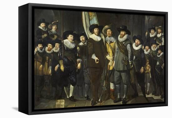 Civic Guard of the III District of Amsterdam, under the Command of  Cloeck and Rotgans-Thomas de Keyser-Framed Stretched Canvas