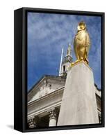 Civic Hall and Leeds Owl in Millennium Square, Leeds, West Yorkshire, Yorkshire, England, UK-Mark Sunderland-Framed Stretched Canvas