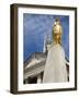 Civic Hall and Leeds Owl in Millennium Square, Leeds, West Yorkshire, Yorkshire, England, UK-Mark Sunderland-Framed Photographic Print