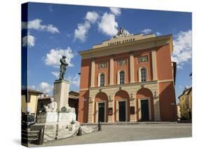 Civic Theatre, Piazza Vittorio Veneto, Norcia, Umbria, Italy, Europe-Jean Brooks-Stretched Canvas