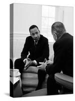 Civil Right Leader Dr. Martin Luther King Speaking with President Lyndon Johnson-Stan Wayman-Stretched Canvas