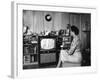 Civil Rights Leader Daisy Bates Watching Televised Desegregation Speech by Governor Faubaus-Thomas D^ Mcavoy-Framed Premium Photographic Print