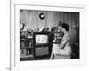 Civil Rights Leader Daisy Bates Watching Televised Desegregation Speech by Governor Faubaus-Thomas D^ Mcavoy-Framed Premium Photographic Print