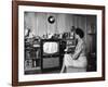 Civil Rights Leader Daisy Bates Watching Televised Desegregation Speech by Governor Faubaus-Thomas D^ Mcavoy-Framed Premium Photographic Print