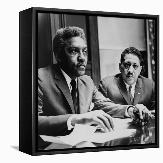 Civil Rights Leaders Bayard Rustin and Dr. Eugene Reed at Freedom House 1964-null-Framed Stretched Canvas
