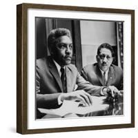Civil Rights Leaders Bayard Rustin and Dr. Eugene Reed at Freedom House 1964-null-Framed Photo