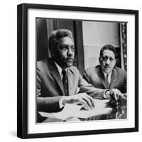 Civil Rights Leaders Bayard Rustin and Dr. Eugene Reed at Freedom House 1964-null-Framed Photo