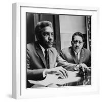 Civil Rights Leaders Bayard Rustin and Dr. Eugene Reed at Freedom House 1964-null-Framed Photo