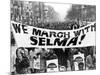 Civil Rights, Marchers Carrying Banner "We March with Selma!", Harlem, New York City, 1965-null-Mounted Art Print