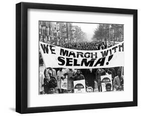 Civil Rights, Marchers Carrying Banner "We March with Selma!", Harlem, New York City, 1965-null-Framed Art Print