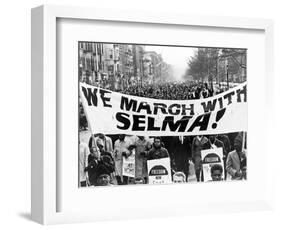 Civil Rights, Marchers Carrying Banner "We March with Selma!", Harlem, New York City, 1965-null-Framed Art Print