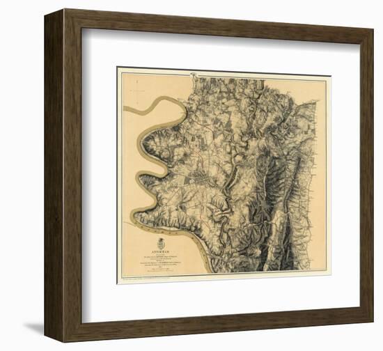 Civil War Map: Antietam, c.1869-null-Framed Art Print