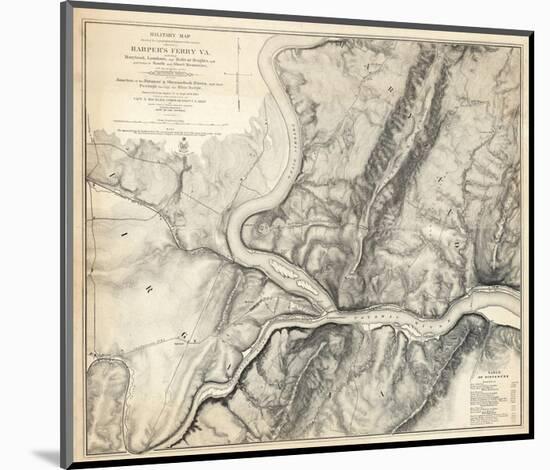 Civil War Map of the Country Adjacent to Harper's Ferry, Virginia, c.1863-John E^ Weyss-Mounted Art Print