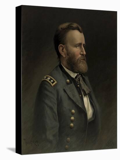 Civil War Painting of General Ulysses S. Grant-Stocktrek Images-Stretched Canvas