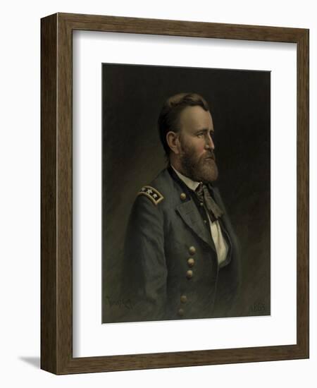 Civil War Painting of General Ulysses S. Grant-Stocktrek Images-Framed Art Print