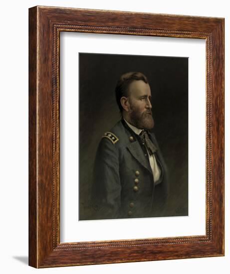 Civil War Painting of General Ulysses S. Grant-Stocktrek Images-Framed Art Print