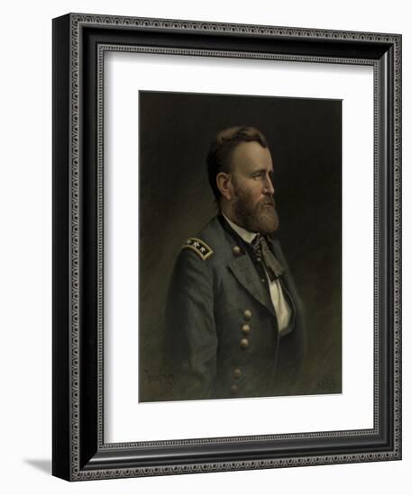 Civil War Painting of General Ulysses S. Grant-Stocktrek Images-Framed Art Print