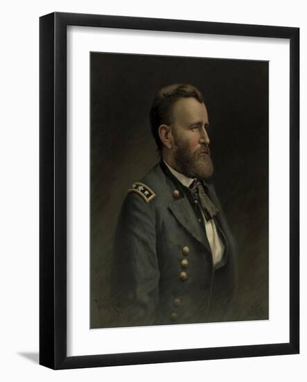 Civil War Painting of General Ulysses S. Grant-Stocktrek Images-Framed Art Print