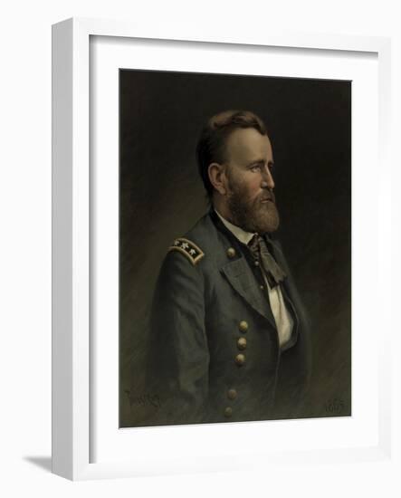 Civil War Painting of General Ulysses S. Grant-Stocktrek Images-Framed Art Print