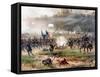 Civil War Painting of Union And Confederate Troops Fighting at the Battle of Antietam-Stocktrek Images-Framed Stretched Canvas