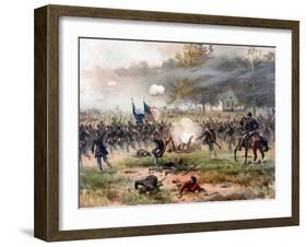 Civil War Painting of Union And Confederate Troops Fighting at the Battle of Antietam-Stocktrek Images-Framed Photographic Print