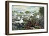 Civil War Painting of Union and Confederate Troops Fighting at the Battle of Bull Run-Stocktrek Images-Framed Art Print