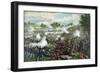 Civil War Painting of Union and Confederate Troops Fighting at the Battle of Bull Run-Stocktrek Images-Framed Art Print