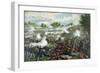 Civil War Painting of Union and Confederate Troops Fighting at the Battle of Bull Run-Stocktrek Images-Framed Art Print