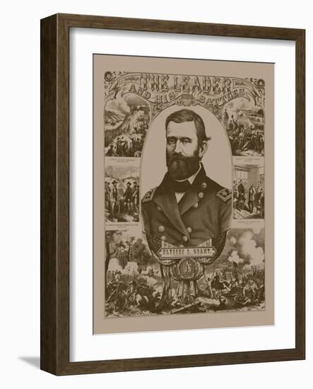 Civil War Poster of General Ulysses S. Grant Wearing His Military Uniform-Stocktrek Images-Framed Art Print