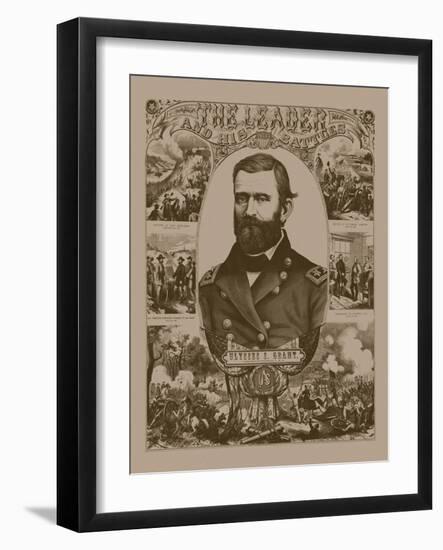 Civil War Poster of General Ulysses S. Grant Wearing His Military Uniform-Stocktrek Images-Framed Art Print