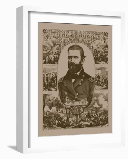 Civil War Poster of General Ulysses S. Grant Wearing His Military Uniform-Stocktrek Images-Framed Art Print