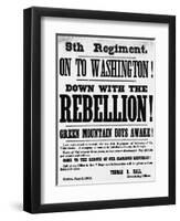 Civil War Poster Seeking Vermont 9th Infantry Recruits-null-Framed Giclee Print