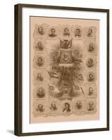 Civil War Print of General Robert E. Lee and Prominent Confederate Generals-null-Framed Art Print