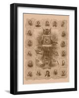 Civil War Print of General Robert E. Lee and Prominent Confederate Generals-null-Framed Art Print