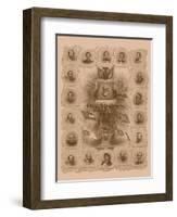 Civil War Print of General Robert E. Lee and Prominent Confederate Generals-null-Framed Art Print