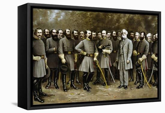 Civil War Print of General Robert E. Lee and Prominent Confederate Generals-Stocktrek Images-Framed Stretched Canvas