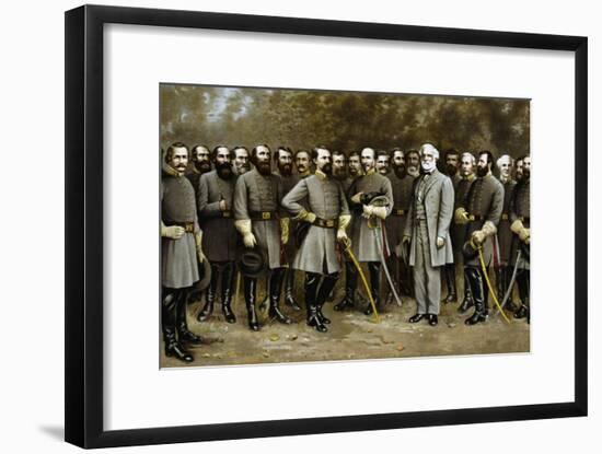 Civil War Print of General Robert E. Lee and Prominent Confederate Generals-Stocktrek Images-Framed Art Print
