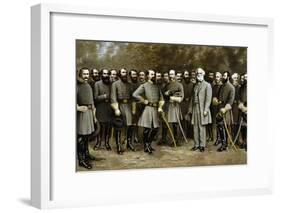 Civil War Print of General Robert E. Lee and Prominent Confederate Generals-Stocktrek Images-Framed Art Print