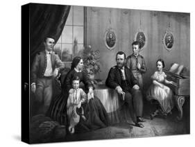Civil War Print of General Ulysses S. Grant and His Family-Stocktrek Images-Stretched Canvas