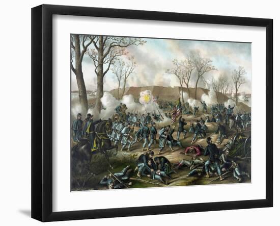 Civil War Print of the Battle of Fort Donelson-Stocktrek Images-Framed Art Print