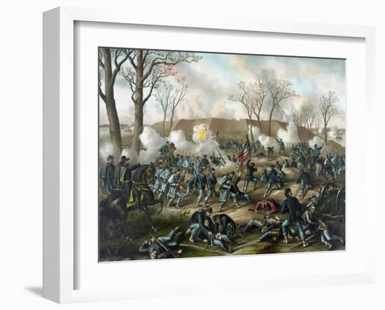 Civil War Print of the Battle of Fort Donelson-Stocktrek Images-Framed Art Print