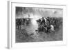 Civil War Print of Union Cavalry Soldiers Charging a Confederate Firing Line-Stocktrek Images-Framed Art Print