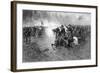 Civil War Print of Union Cavalry Soldiers Charging a Confederate Firing Line-Stocktrek Images-Framed Art Print