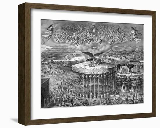 Civil War Print Representing the Healing of America after the War-Stocktrek Images-Framed Art Print