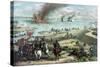 Civil War Print Showing the Naval Battle of the Monitor and the Merrimack-Stocktrek Images-Stretched Canvas