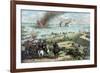 Civil War Print Showing the Naval Battle of the Monitor and the Merrimack-Stocktrek Images-Framed Art Print