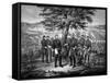 Civil War Print Showing the Surrender of General Robert E. Lee to General Ulysses S. Grant-Stocktrek Images-Framed Stretched Canvas