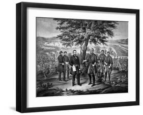 Civil War Print Showing the Surrender of General Robert E. Lee to General Ulysses S. Grant-Stocktrek Images-Framed Art Print